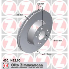 400.1422.00 ZIMMERMANN Тормозной диск