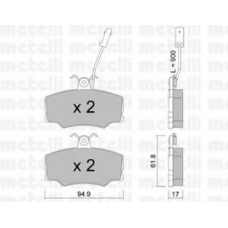 22-0076-0 METELLI Комплект тормозных колодок, дисковый тормоз