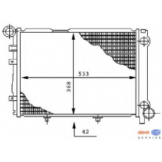 8MK 376 711-351 HELLA Радиатор, охлаждение двигателя