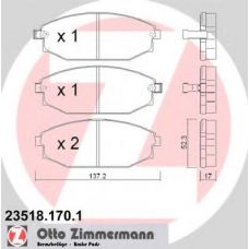 23518.170.1 ZIMMERMANN Комплект тормозных колодок, дисковый тормоз