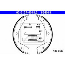 03.0137-4018.2 ATE Комплект тормозных колодок, стояночная тормозная с