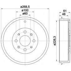 8DT 355 300-651 HELLA Тормозной барабан