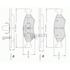 F 03B 150 283 BOSCH Комплект тормозных колодок, дисковый тормоз