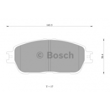 0 986 AB1 402 BOSCH Комплект тормозных колодок, дисковый тормоз