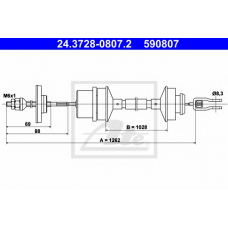 24.3728-0807.2 ATE Трос, управление сцеплением