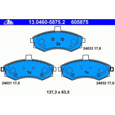 13.0460-5875.2 ATE Комплект тормозных колодок, дисковый тормоз