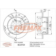 BD-2934 FREMAX Тормозной диск