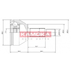 7092 KAMOKA Шарнирный комплект, приводной вал