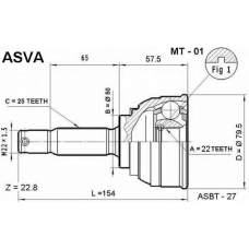 MT-01 ASVA Шарнирный комплект, приводной вал