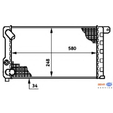 8MK 376 719-521 HELLA Радиатор, охлаждение двигателя