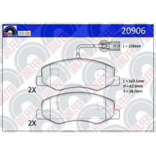 20906 GALFER Комплект тормозных колодок, дисковый тормоз