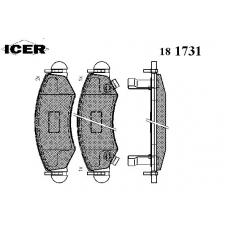 181731 ICER Комплект тормозных колодок, дисковый тормоз