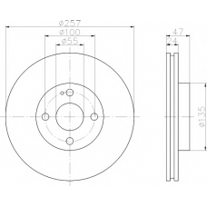 8DD 355 107-201 HELLA PAGID Тормозной диск