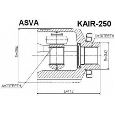 KAIR-250 ASVA Шарнирный комплект, приводной вал