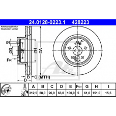24.0128-0223.1 ATE Тормозной диск
