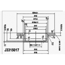 J3315017 NIPPARTS Тормозной диск