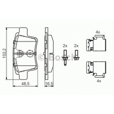 0 986 494 622 BOSCH Комплект тормозных колодок, дисковый тормоз