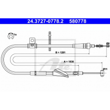 24.3727-0778.2 ATE Трос, стояночная тормозная система