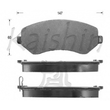 D10044 KAISHIN Комплект тормозных колодок, дисковый тормоз