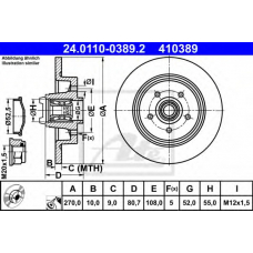 24.0110-0389.2 ATE Тормозной диск
