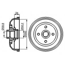 0 986 477 056 BOSCH Тормозной барабан