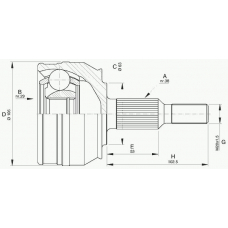 CVJ5579.10 OPEN PARTS Шарнирный комплект, приводной вал