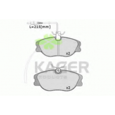 35-0239 KAGER Комплект тормозных колодок, дисковый тормоз