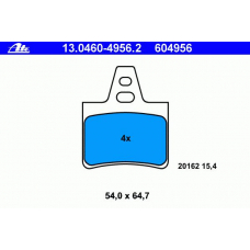13.0460-4956.2 ATE Комплект тормозных колодок, дисковый тормоз
