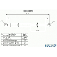 BGS10816 BUGIAD Газовая пружина, крышка багажник