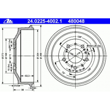 24.0225-4002.1 ATE Тормозной барабан