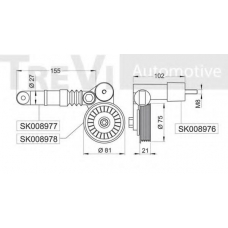 SK008976/1 SK Натяжитель ремня, клиновой зубча