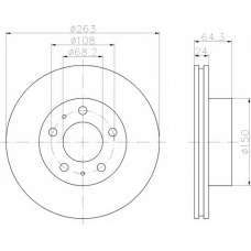 8DD 355 100-461 HELLA Тормозной диск