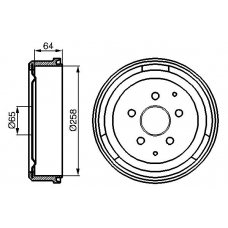 0 986 477 032 BOSCH Тормозной барабан