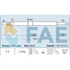 74190 FAE Свеча накаливания