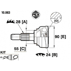 10.063 PEX Шарнир, приводной вал