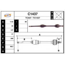 C1437 SNRA Приводной вал