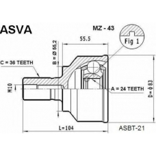 MZ-43 ASVA Шарнирный комплект, приводной вал