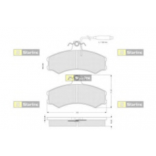 BD S108P STARLINE Комплект тормозных колодок, дисковый тормоз