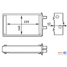 8FH 351 311-001 HELLA Теплообменник, отопление салона