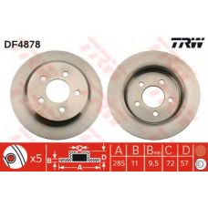DF4878 TRW Тормозной диск