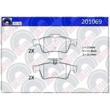 201069 GALFER Комплект тормозных колодок, дисковый тормоз