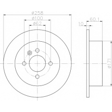 8DD 355 100-351 HELLA PAGID Тормозной диск