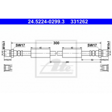 24.5224-0299.3 ATE Тормозной шланг