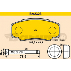 BA2323 BARUM Комплект тормозных колодок, дисковый тормоз