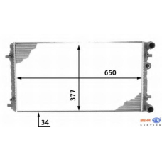 8MK 376 716-611 HELLA Радиатор, охлаждение двигателя