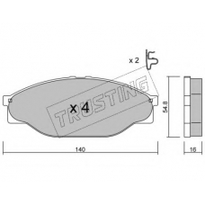 448.0 TRUSTING Комплект тормозных колодок, дисковый тормоз