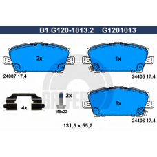 B1.G120-1013.2 GALFER Комплект тормозных колодок, дисковый тормоз