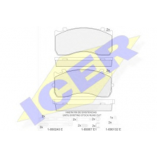 151404-066 ICER Комплект тормозных колодок, дисковый тормоз