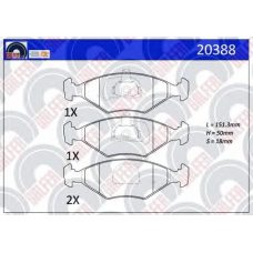 20388 GALFER Комплект тормозных колодок, дисковый тормоз