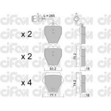 822-774-0 CIFAM Комплект тормозных колодок, дисковый тормоз